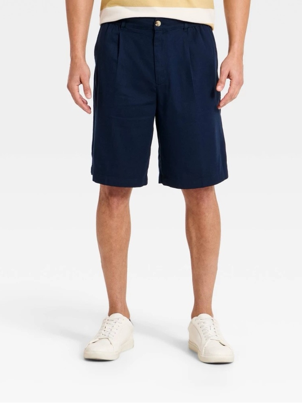 Men's 10" Longline Pleated Shorts - Goodfellow & Co Navy Blue XXL